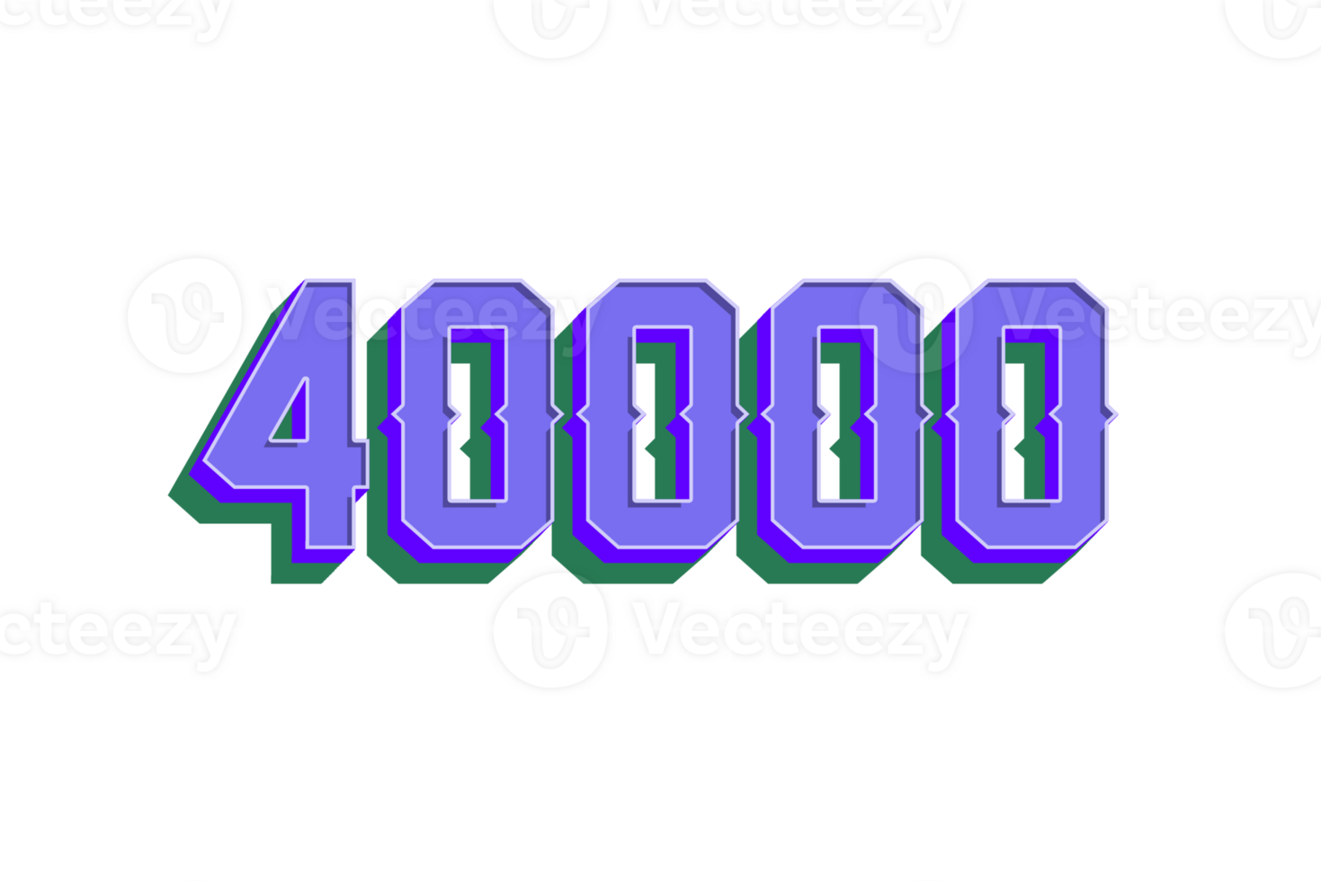 40000 subscribers celebration greeting Number with vintage design png