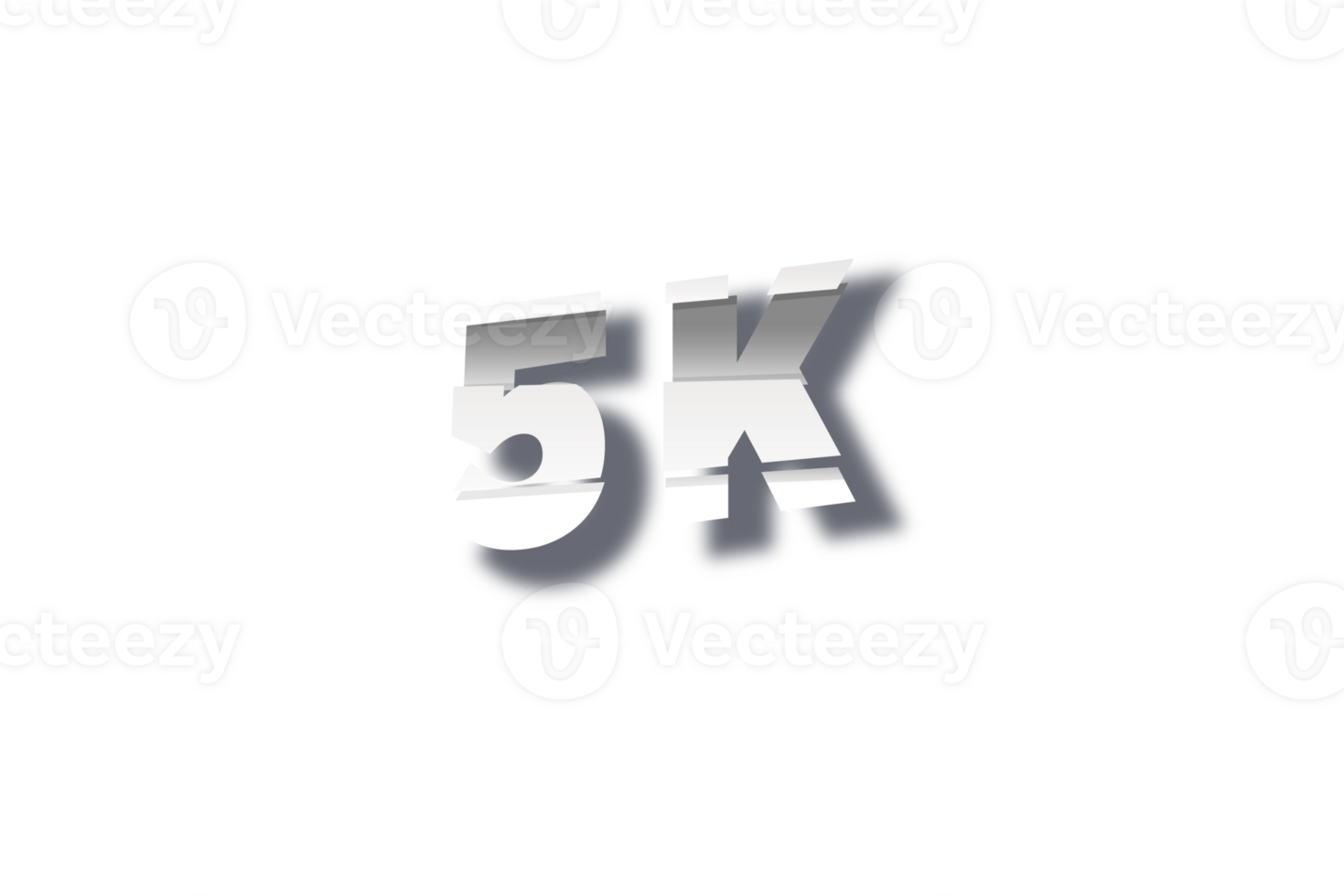 5 k subscribers celebration greeting Number with cutting design png