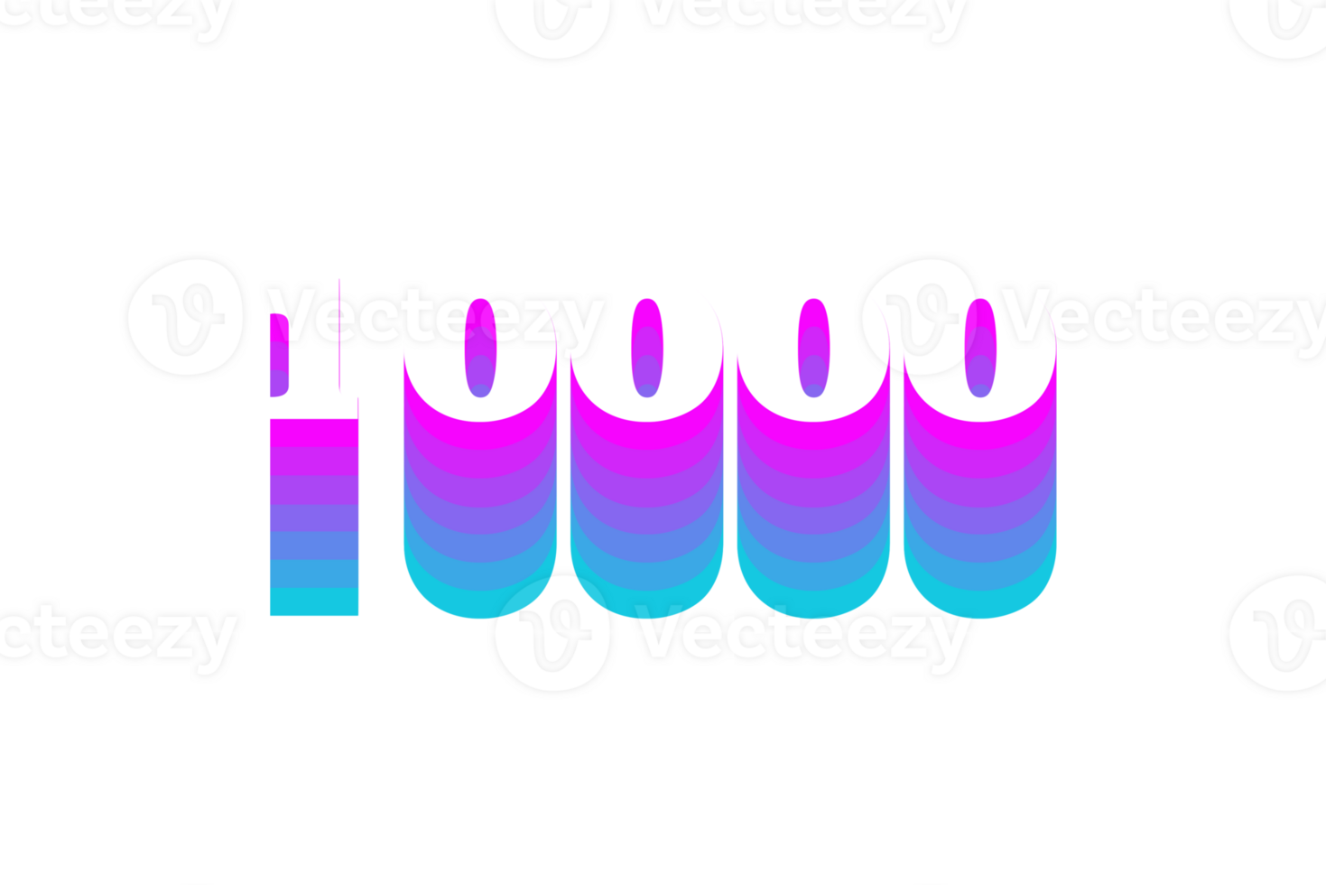 10000 subscribers celebration greeting Number with multi color design png