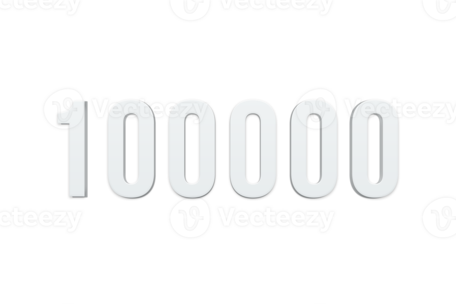 100000 subscribers celebration greeting Number with minimal design png