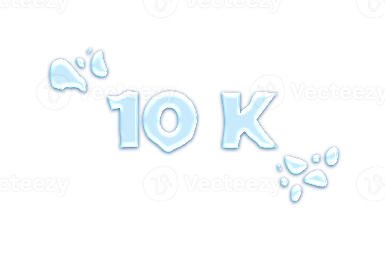 10 k subscribers celebration greeting Number with water design png