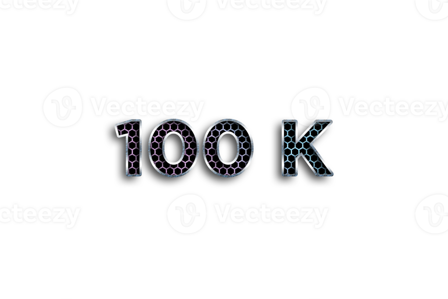 100 k subscribers celebration greeting Number with net design png