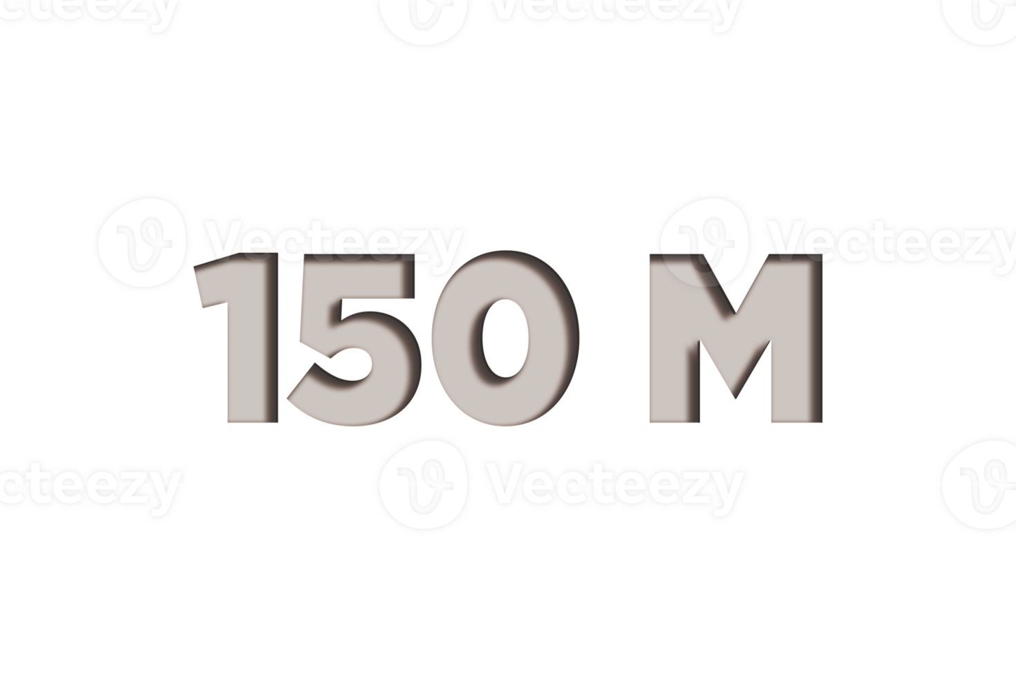 150 million subscribers celebration greeting Number with marble engraved design png