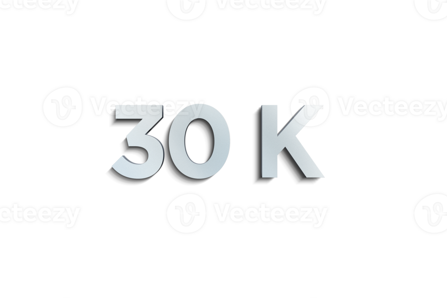 30 k subscribers celebration greeting Number with steel design png