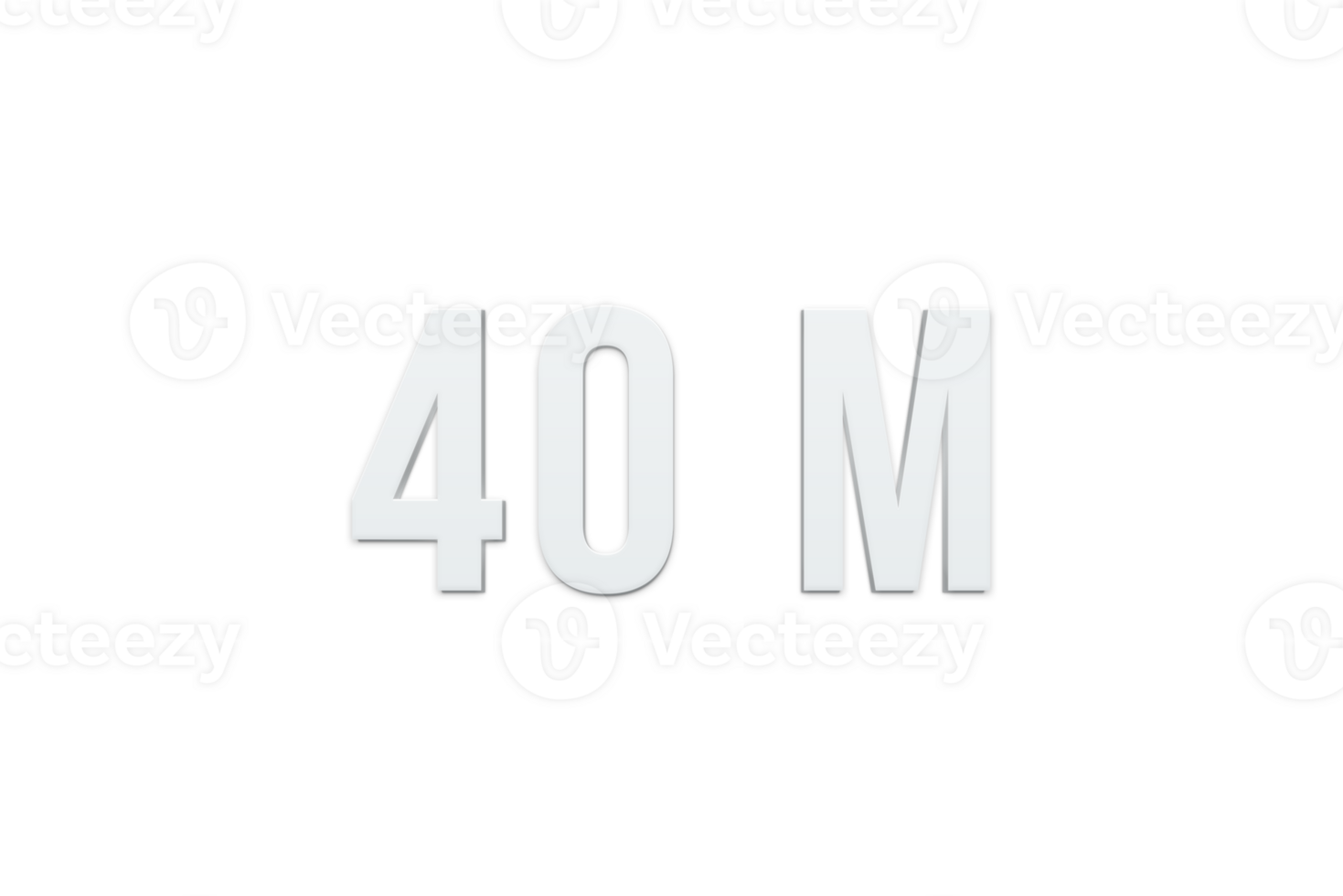 40 million subscribers celebration greeting Number with minimal design png