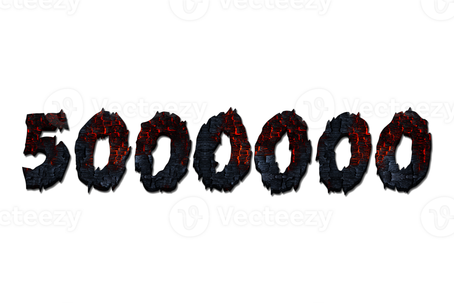 5000000 subscribers celebration greeting Number with burned wood design png
