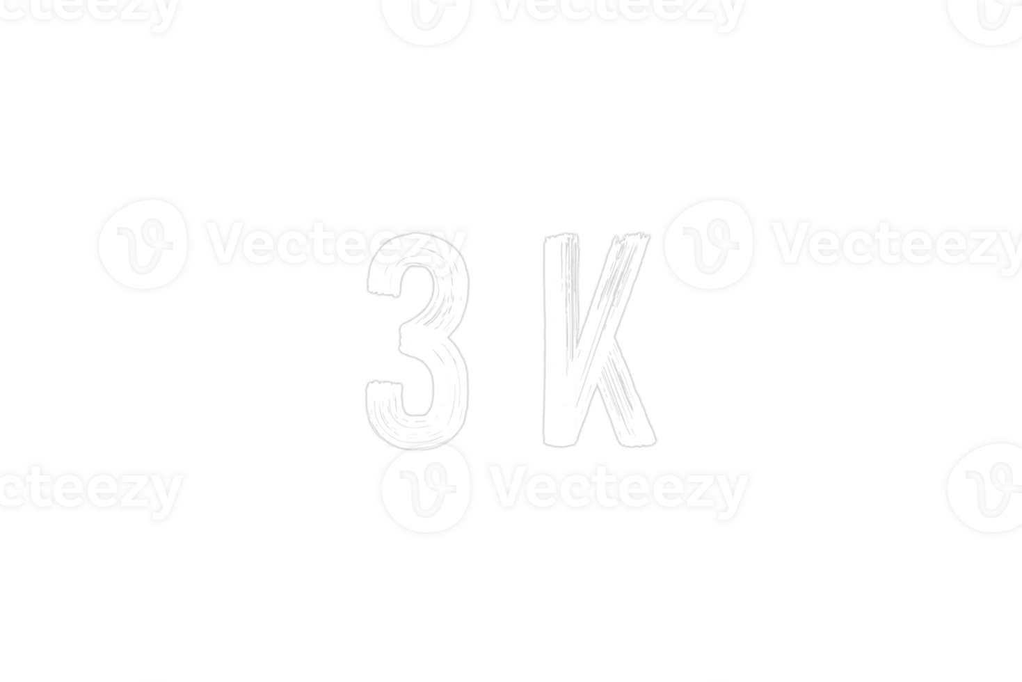 3 k subscribers celebration greeting Number with chalk design png