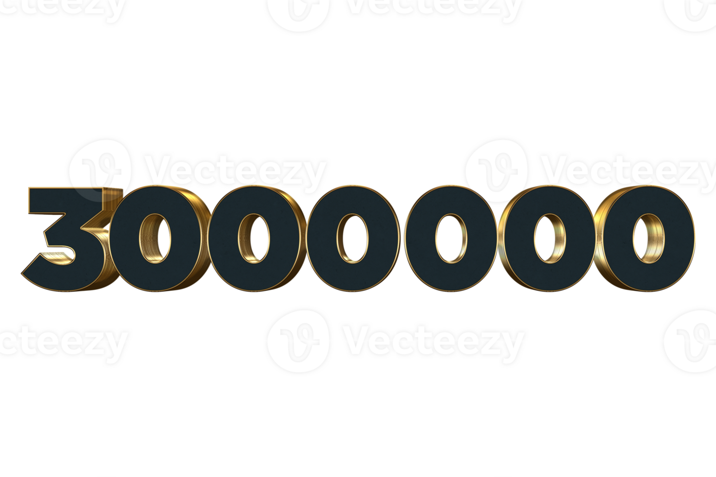 3000000 subscribers celebration greeting Number with luxury design png