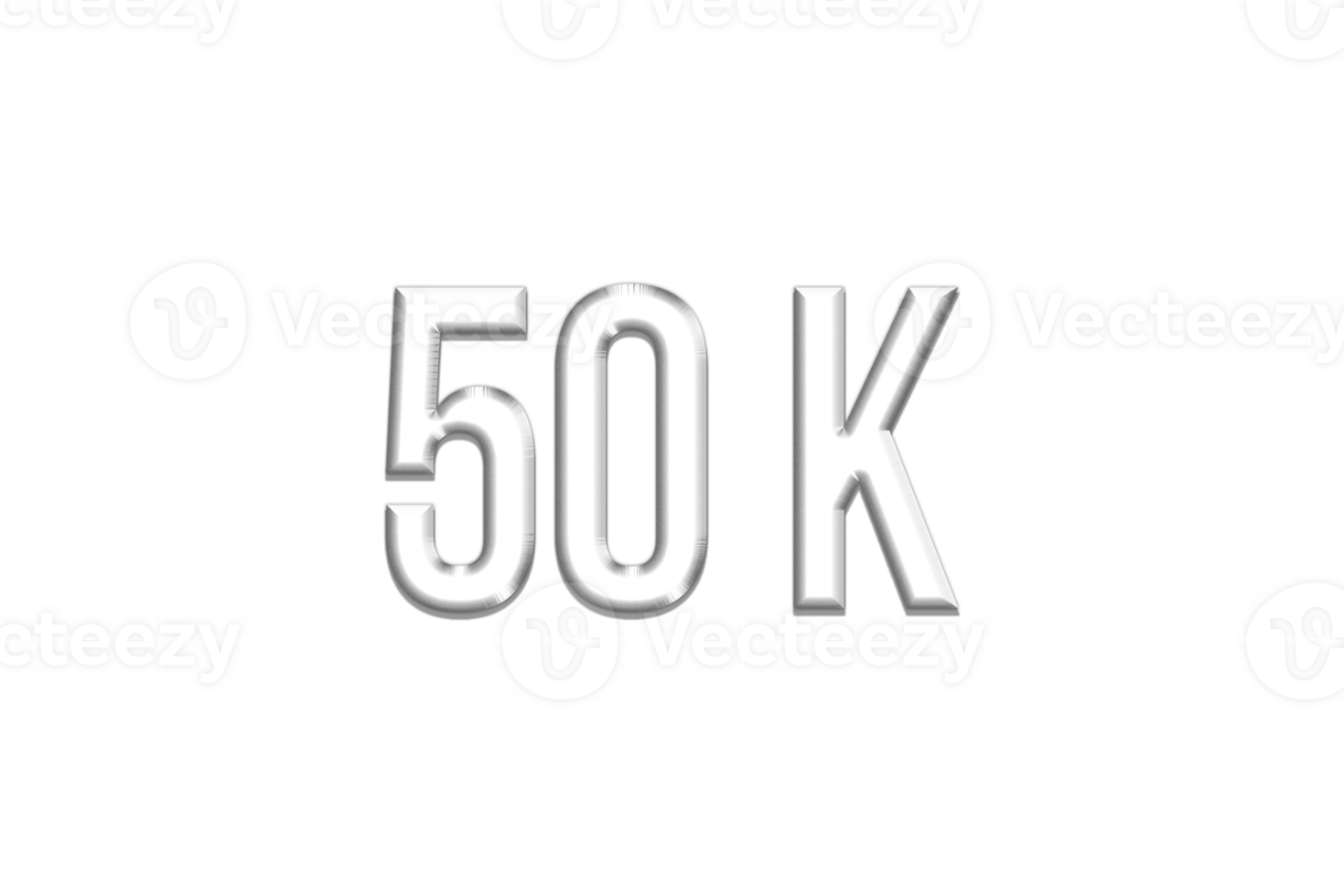50 k subscribers celebration greeting Number with silver design png