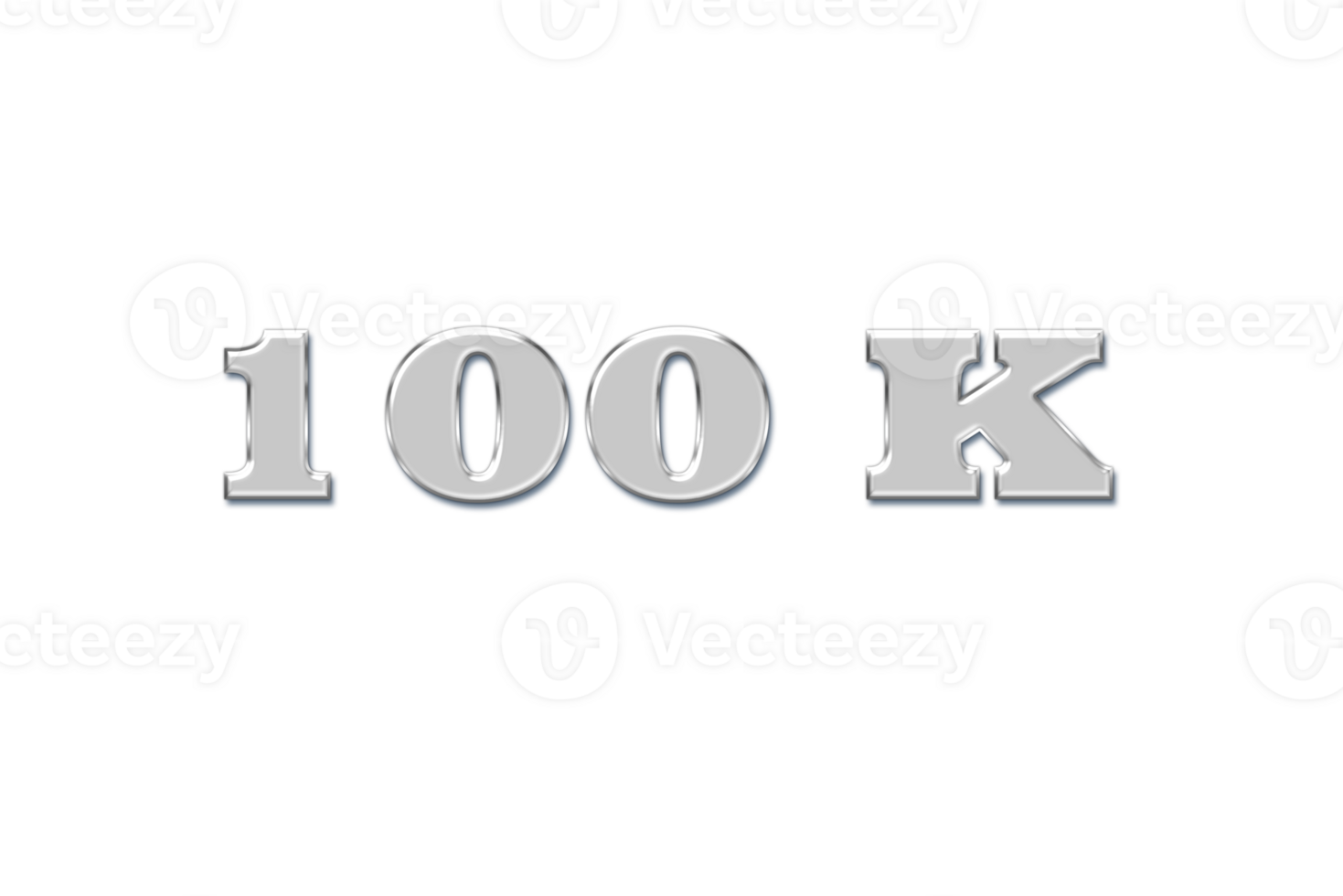 100 k subscribers celebration greeting Number with glass design png