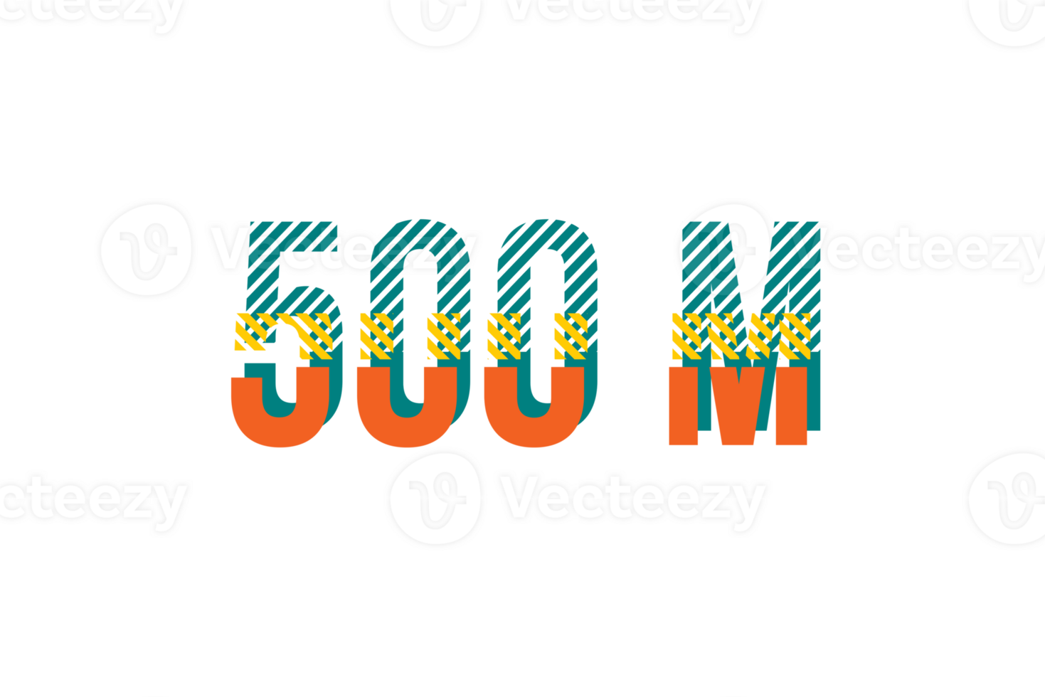 500 million subscribers celebration greeting Number with strips design png