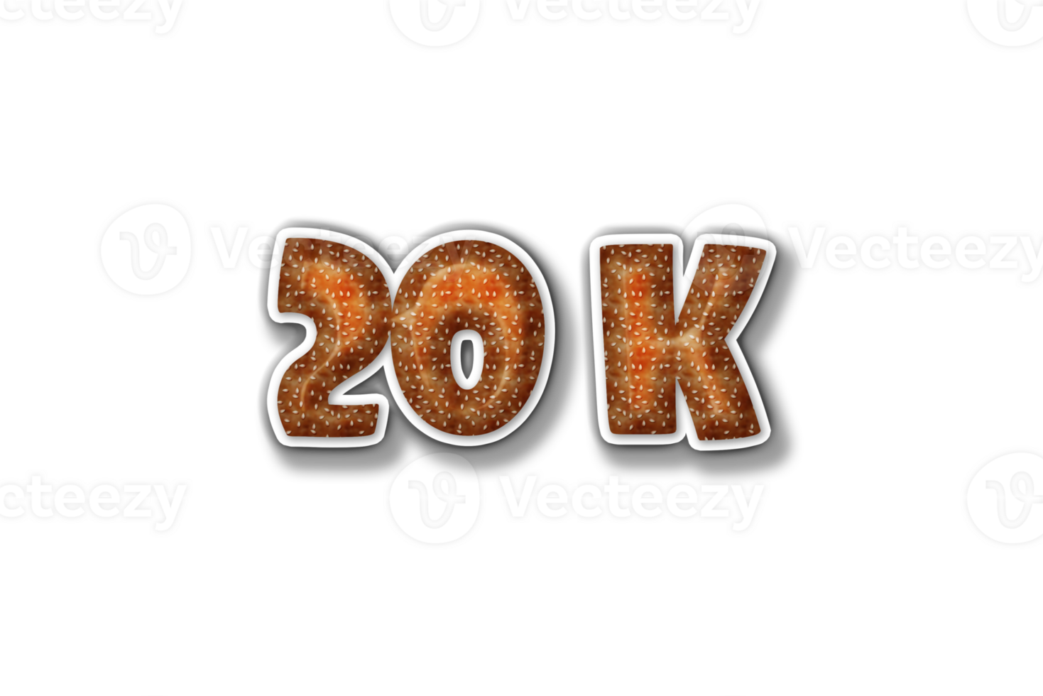 20 k subscribers celebration greeting Number with burger design png