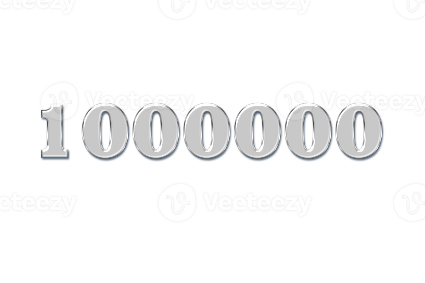 1000000 subscribers celebration greeting Number with glass design png