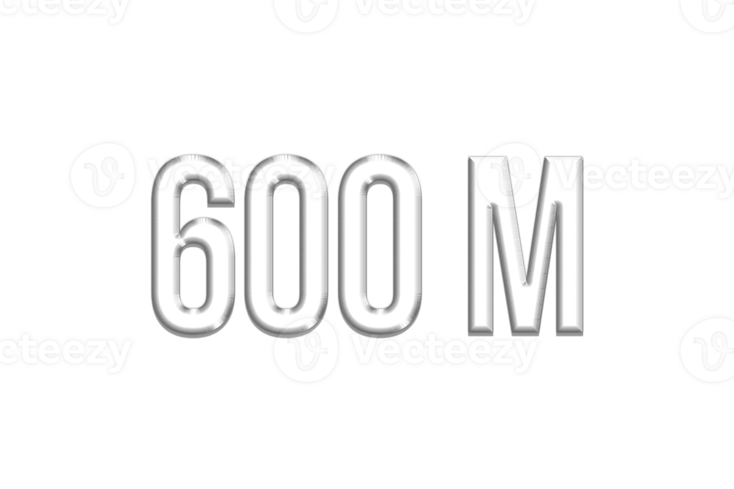 600 million subscribers celebration greeting Number with silver design png