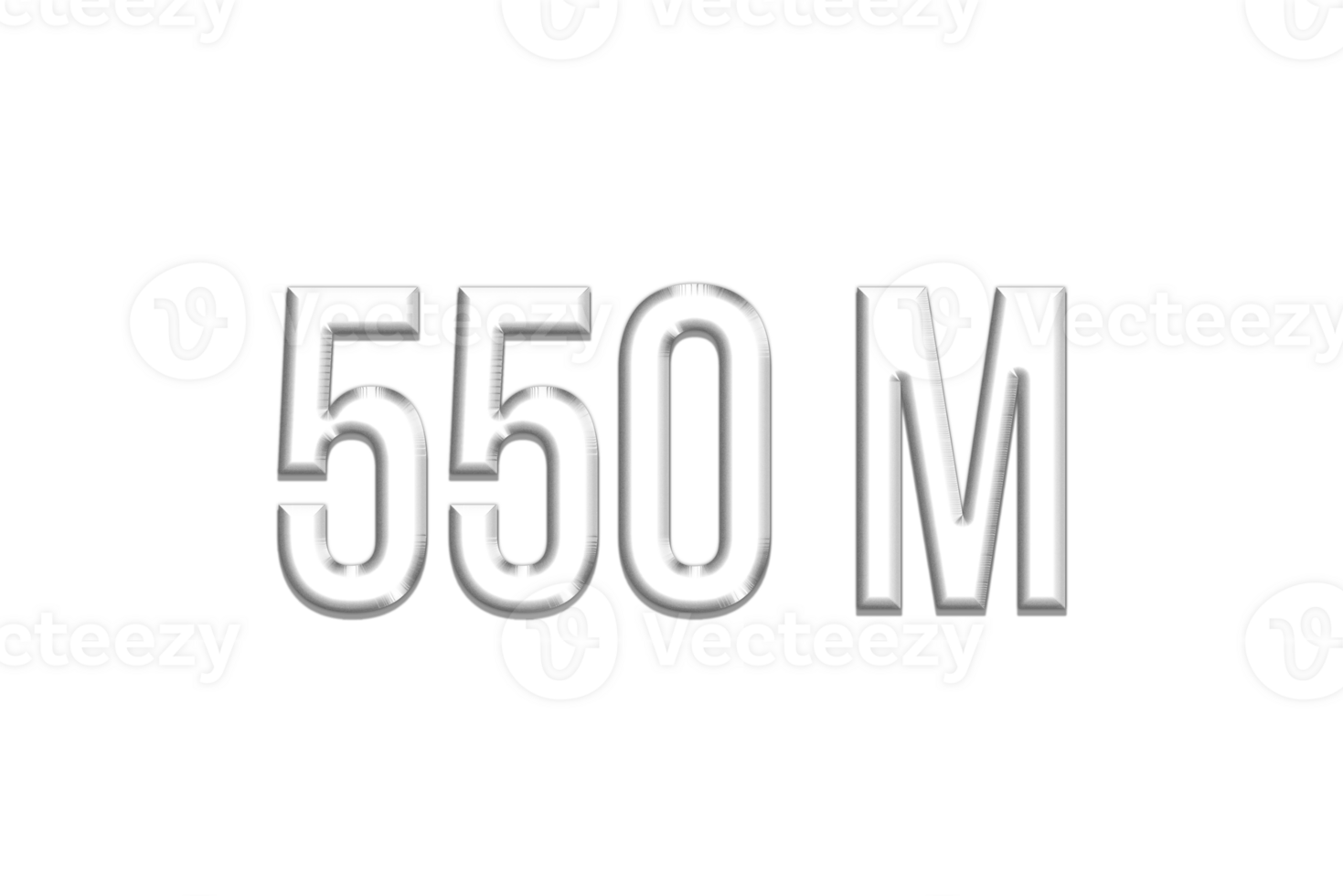 550 million subscribers celebration greeting Number with silver design png