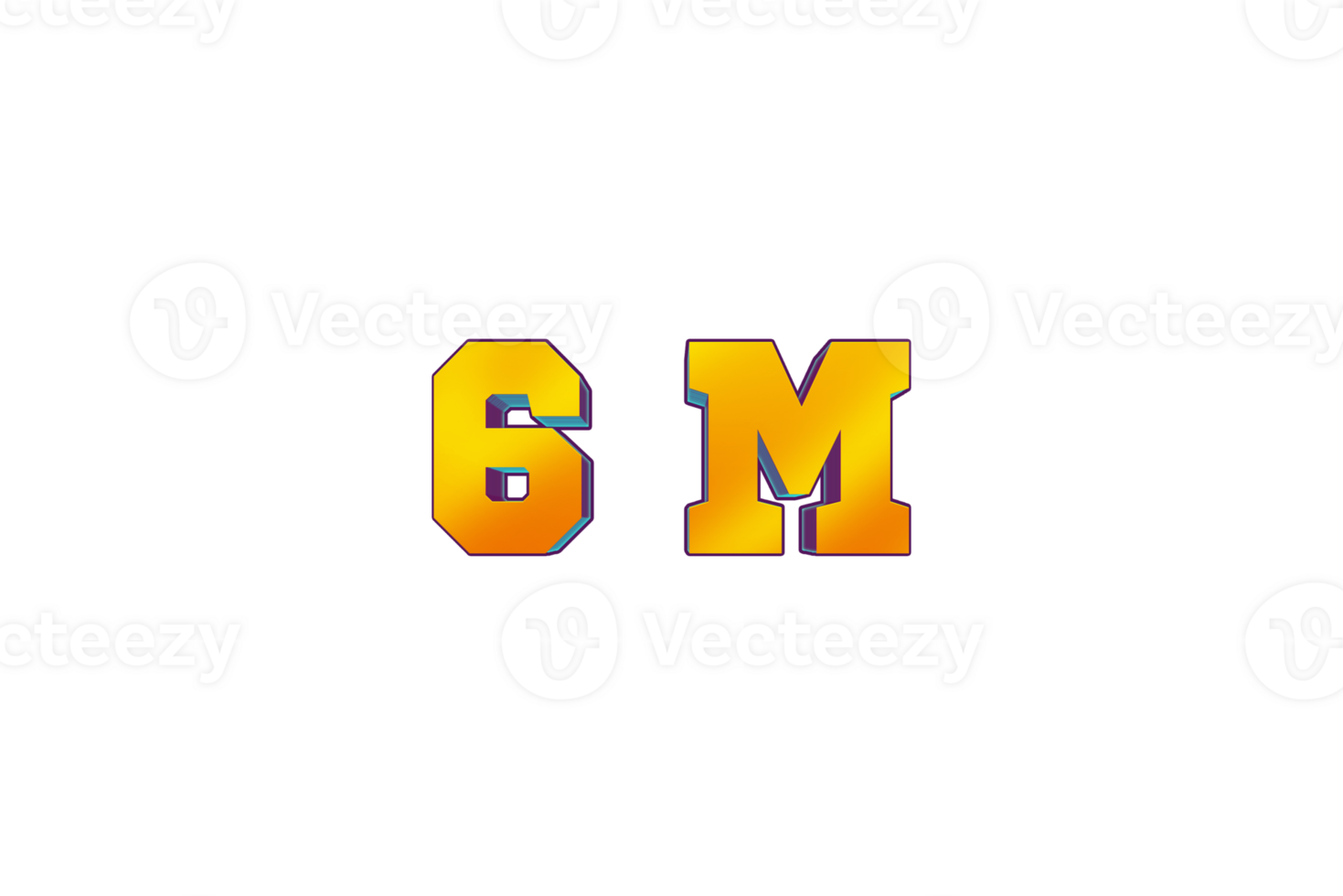 6 million subscribers celebration greeting Number with 3d design png