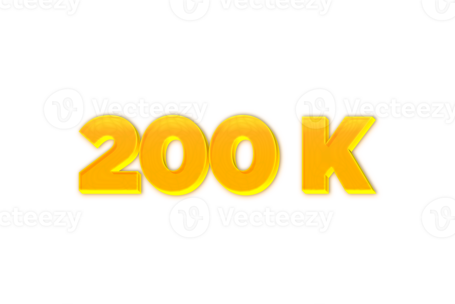 200 k subscribers celebration greeting Number with yellow design png