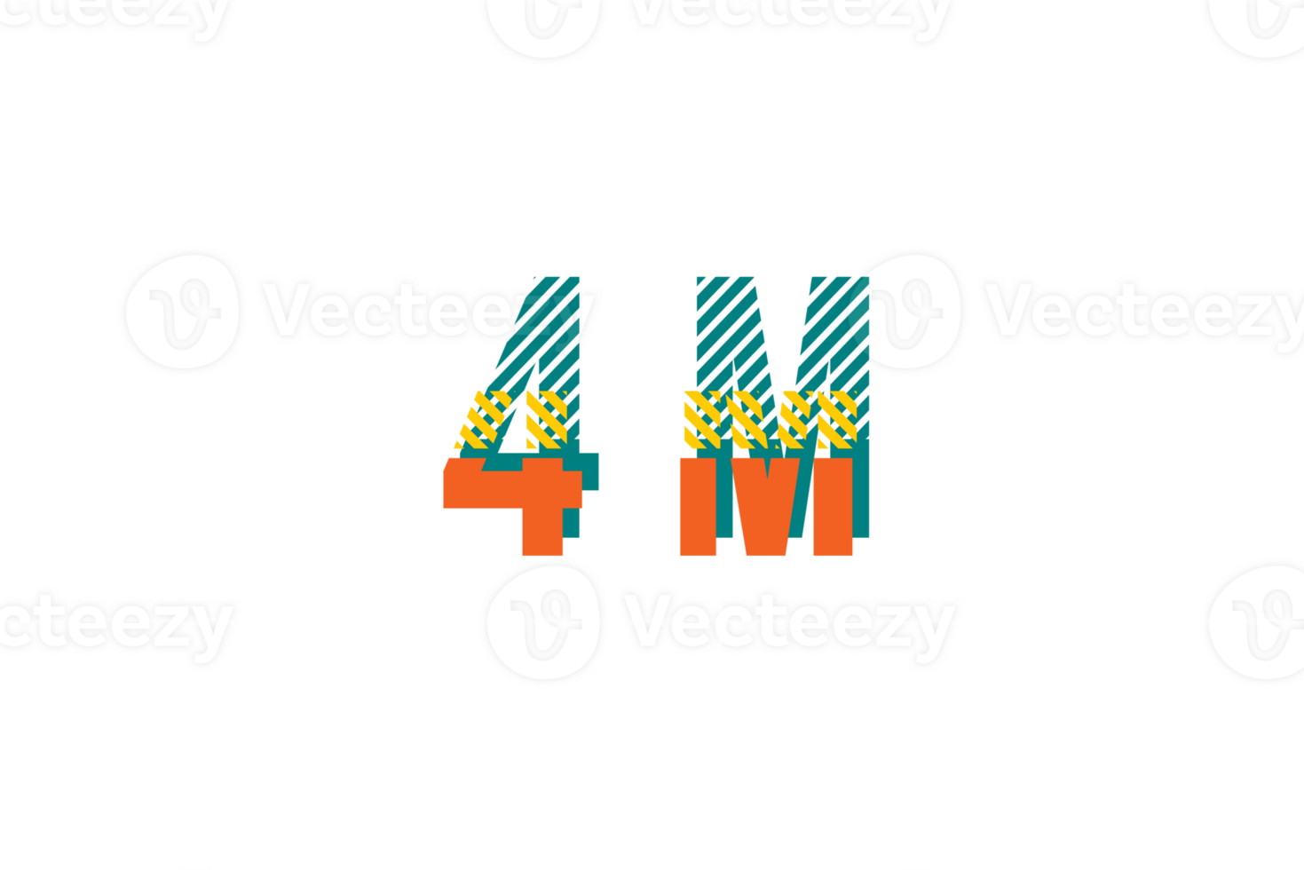 4 million subscribers celebration greeting Number with strips design png