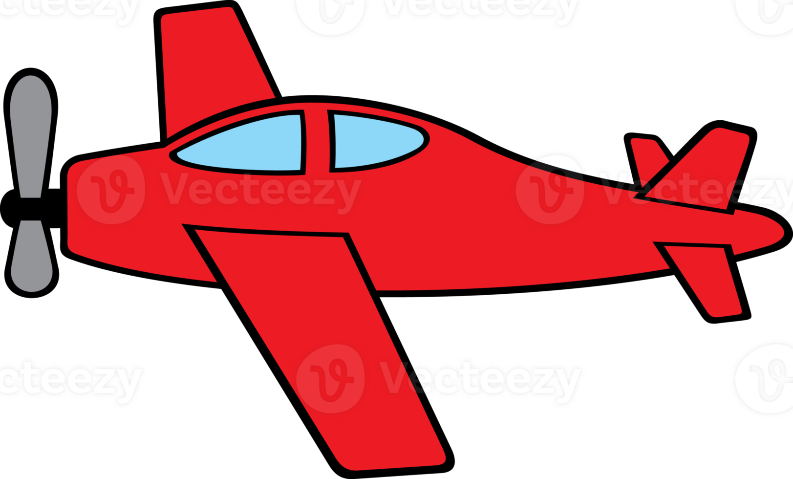 Red Plane PNG Illustration