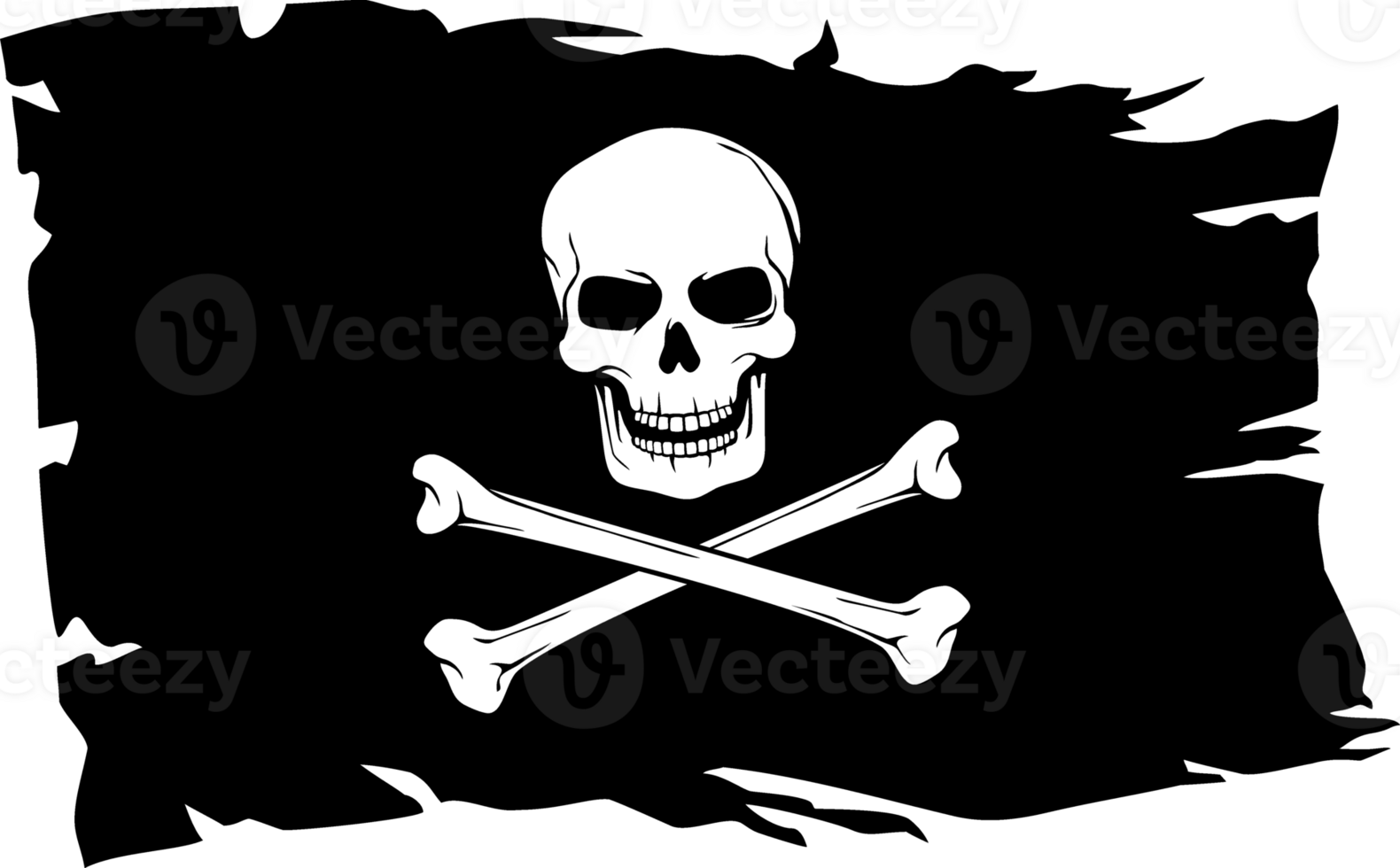 Pirate Flag with Skull and Cross Bones png