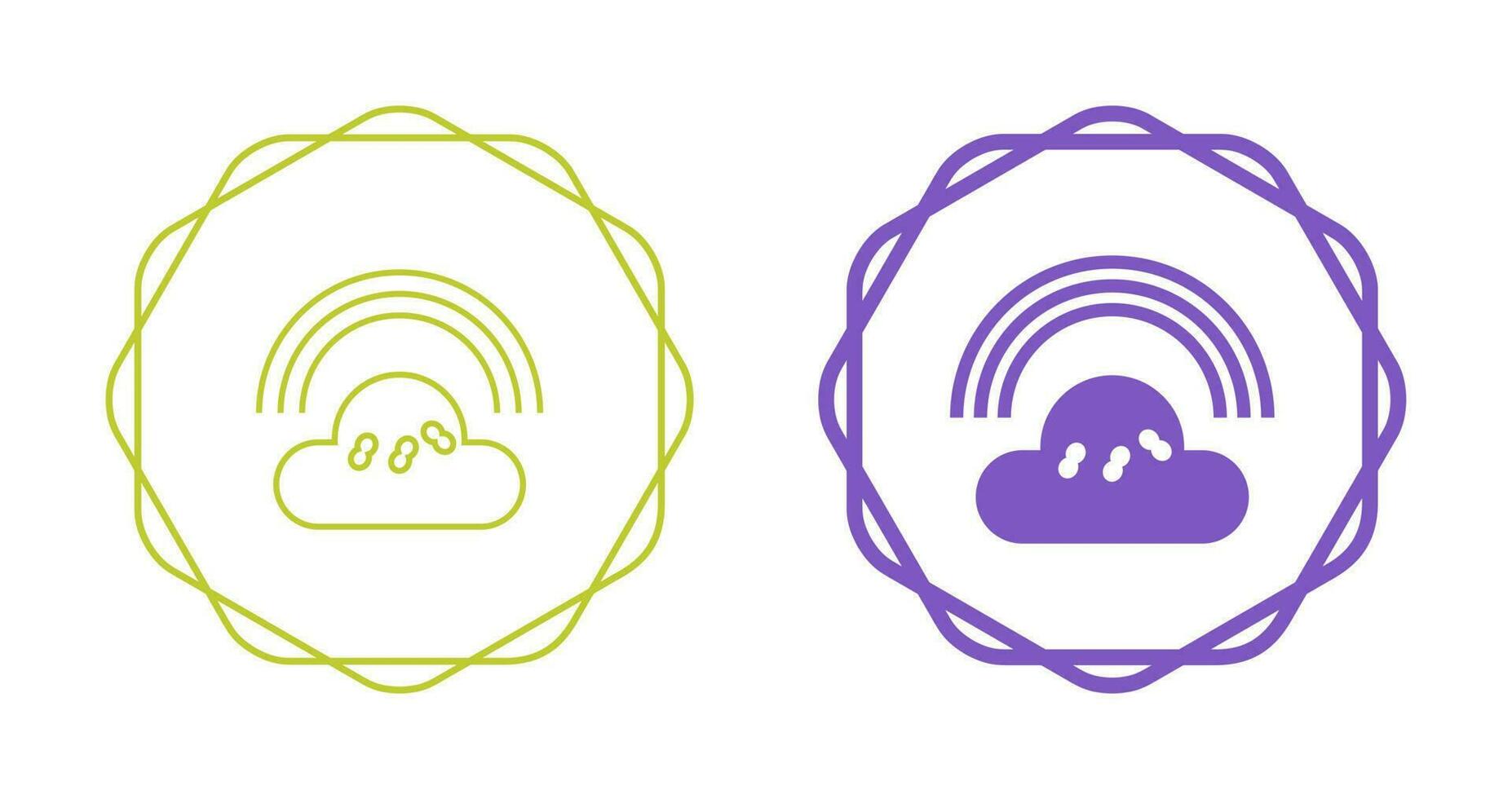 Cloudy with Rainbow Vector Icon