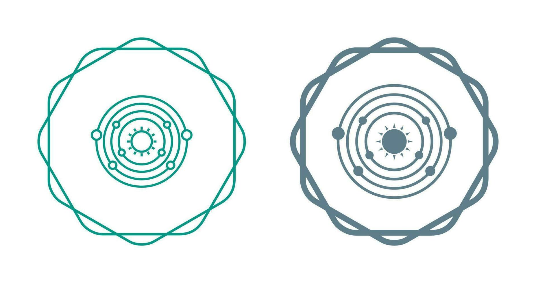 Planets Orbitting Sun Vector Icon