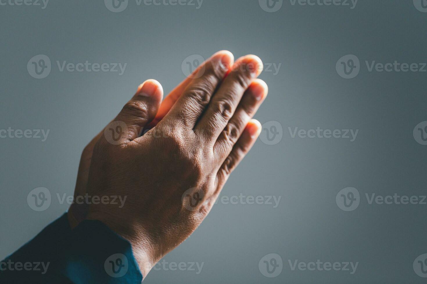 Christian life crisis prayer to god. Woman Pray for god blessing to wishing have a better life. woman hands praying to god with the bible. begging for forgiveness and believe in goodness. photo