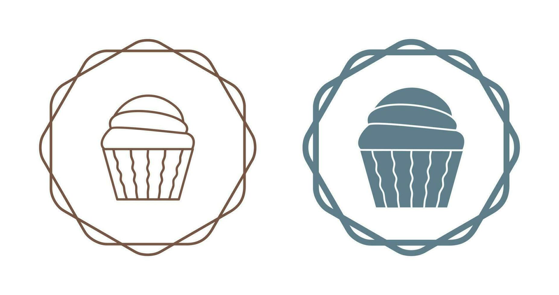 icono de vector de muffin de crema