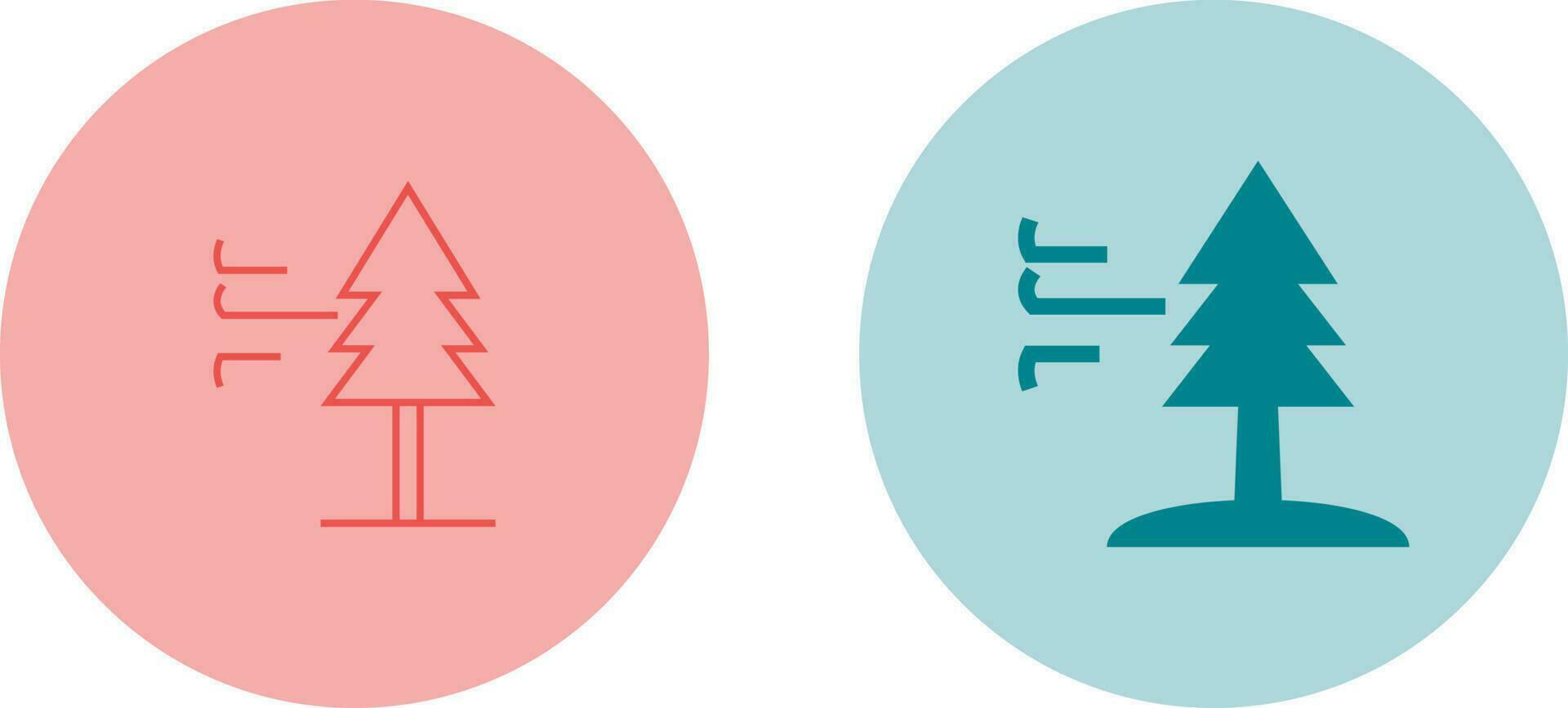 Tree with Wind Vector Icon