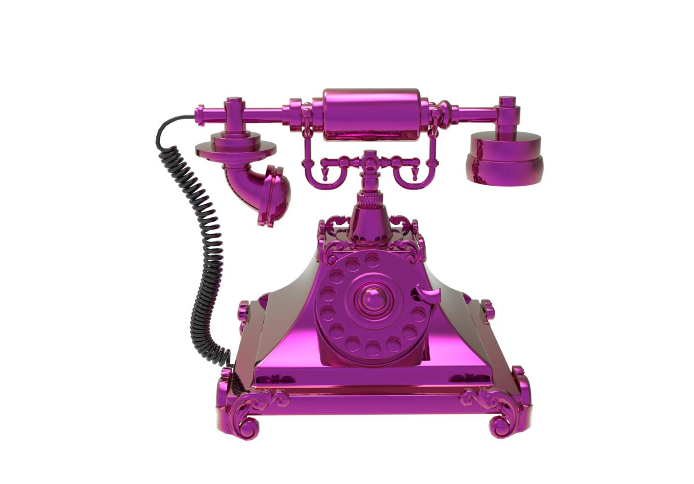 Old Telephone isolated 3d rendering png