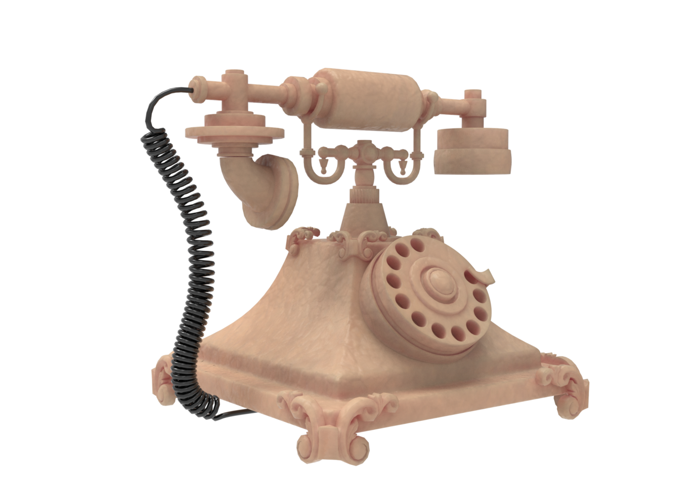 velho Telefone isolado 3d Renderização png