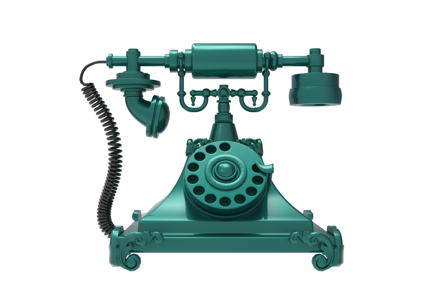 Old Telephone isolated 3d rendering png