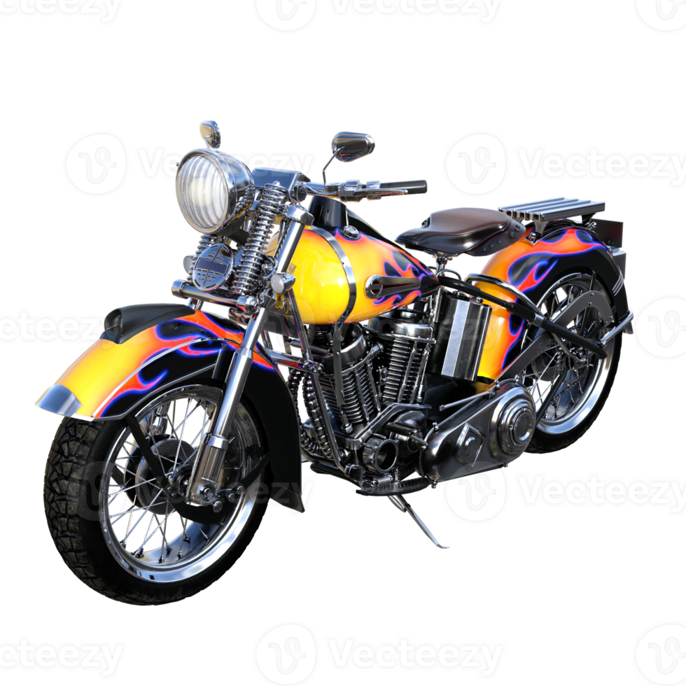 motorcycle isolated 3d rendering png