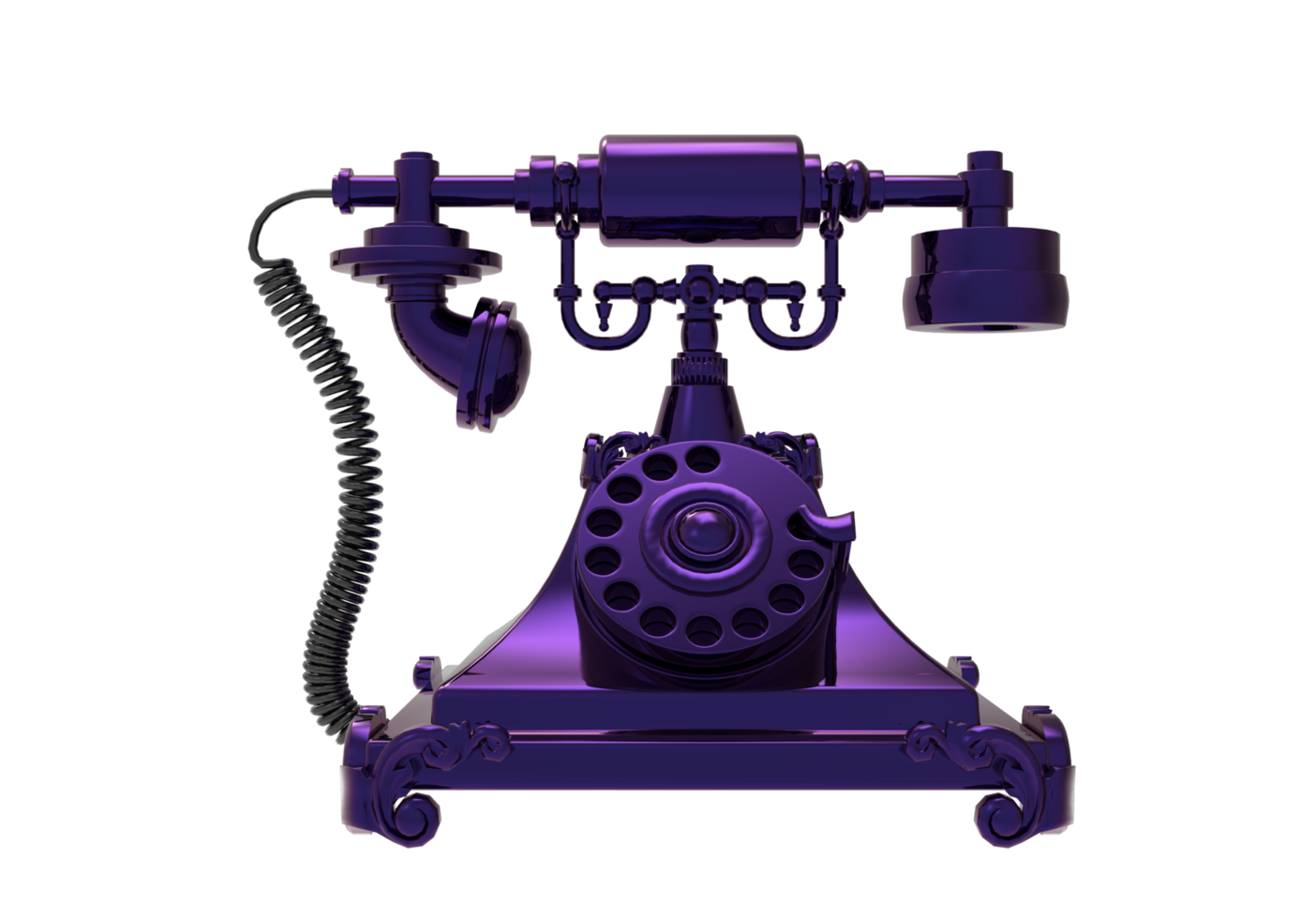 Old Telephone isolated 3d rendering png