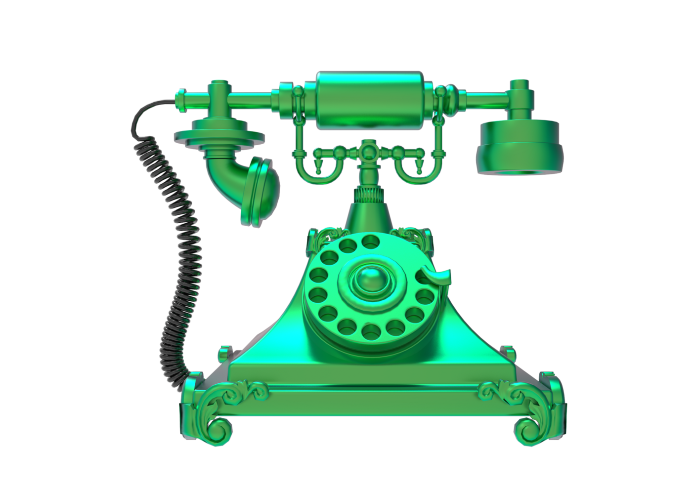 Old Telephone isolated 3d rendering png