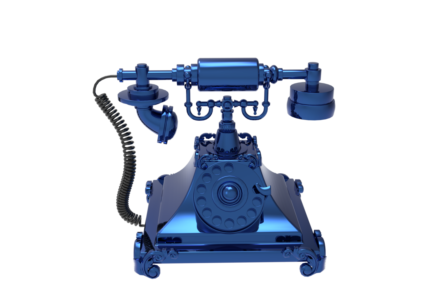 Old Telephone isolated 3d rendering png