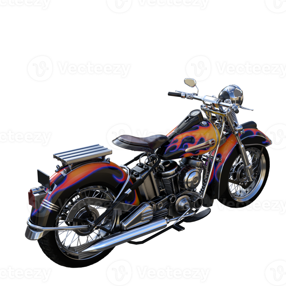 motorcycle isolated 3d rendering png