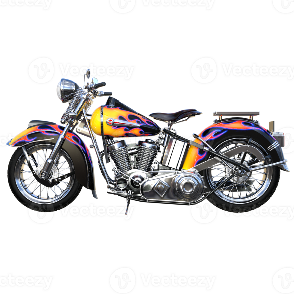 motorcycle isolated 3d rendering png