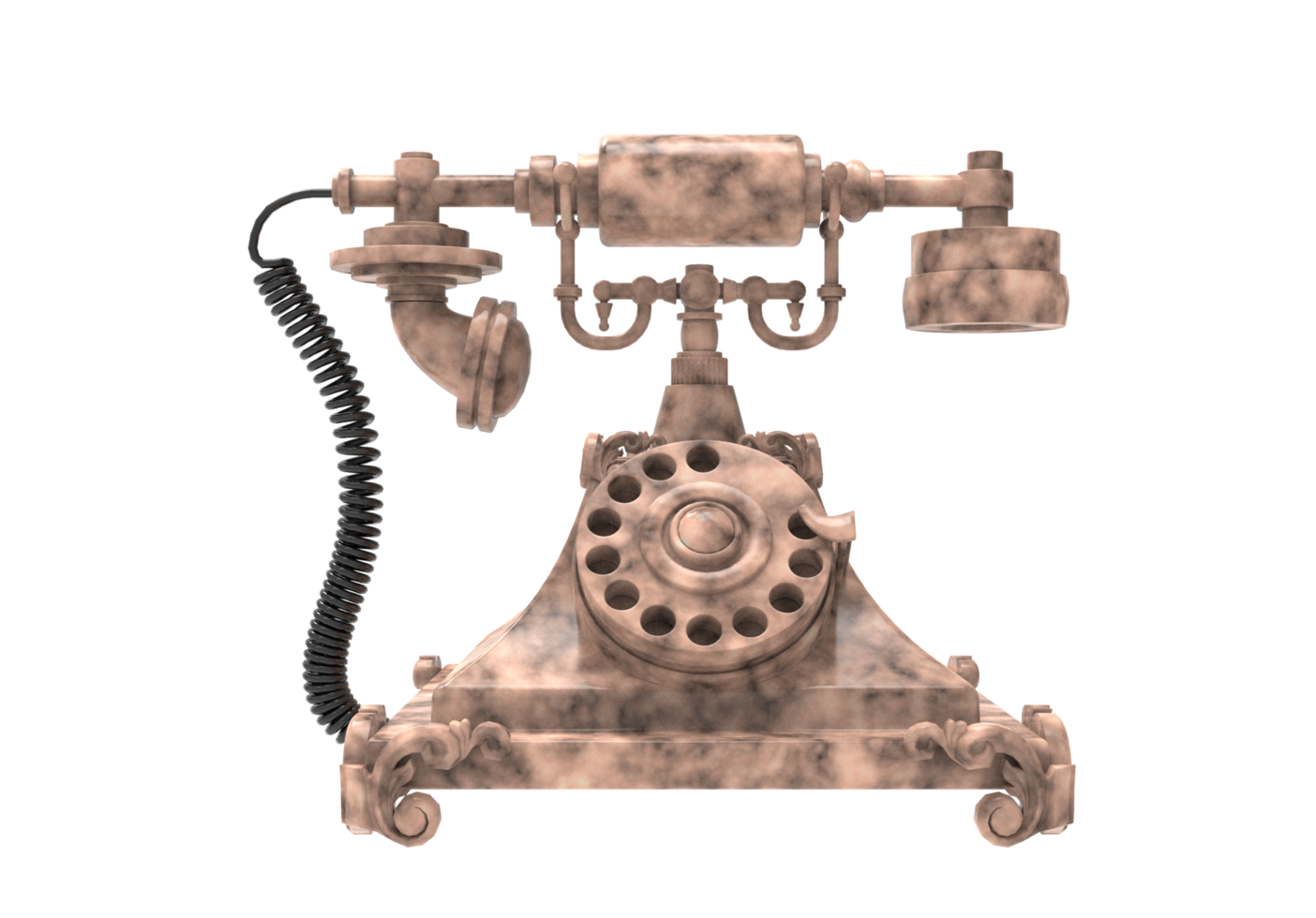 Old Telephone isolated 3d rendering png