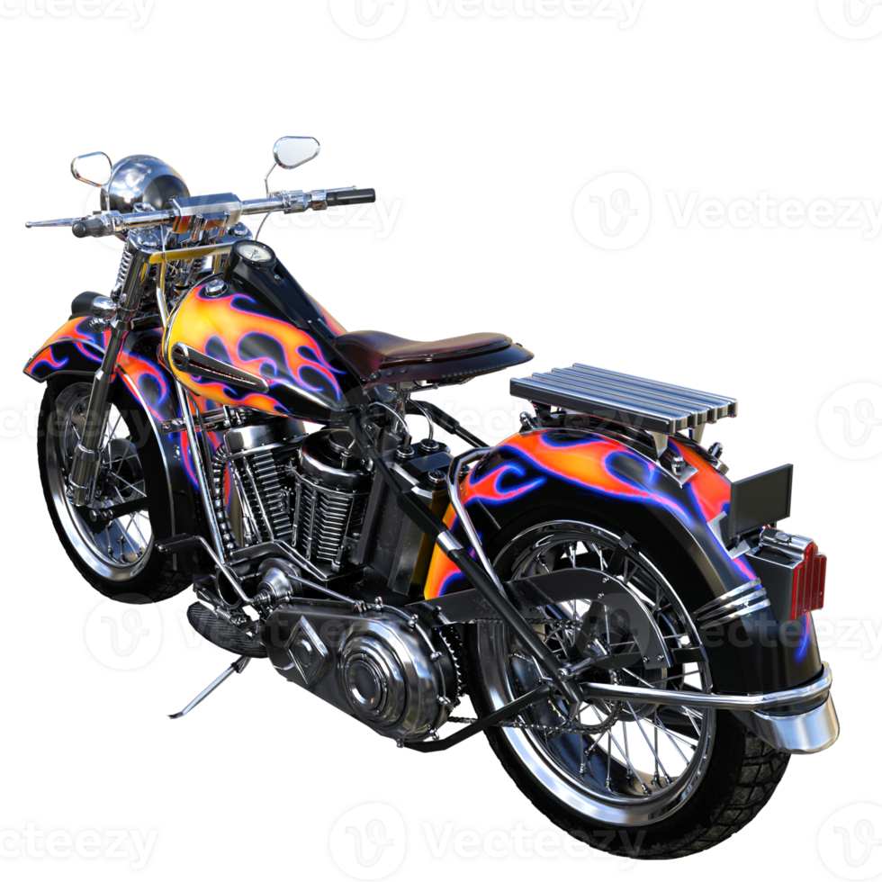 motorcycle isolated 3d rendering png