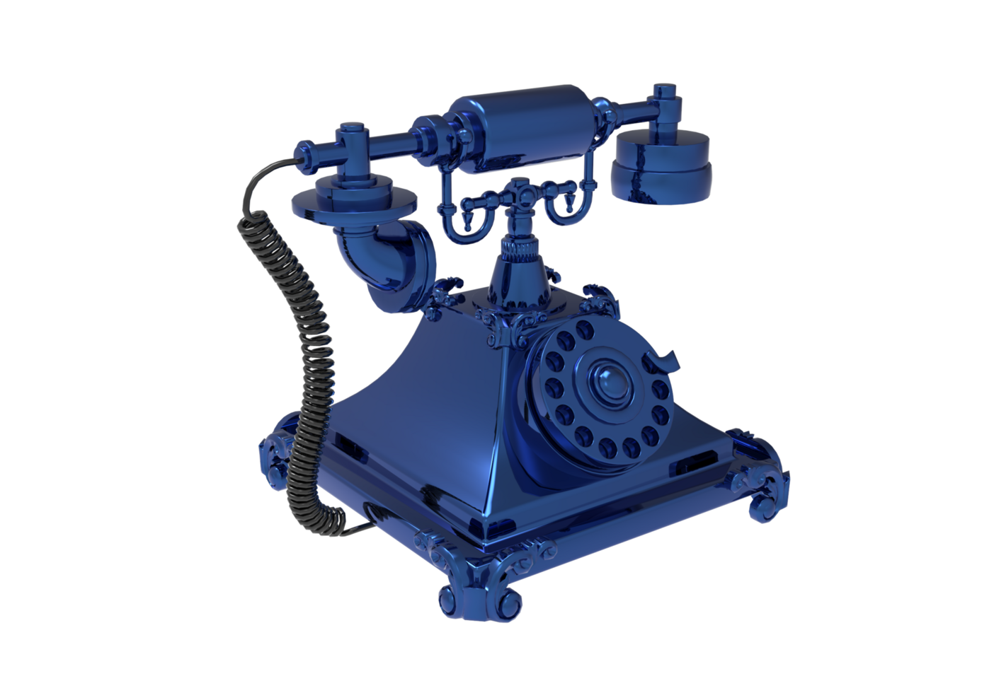 Old Telephone isolated 3d rendering png