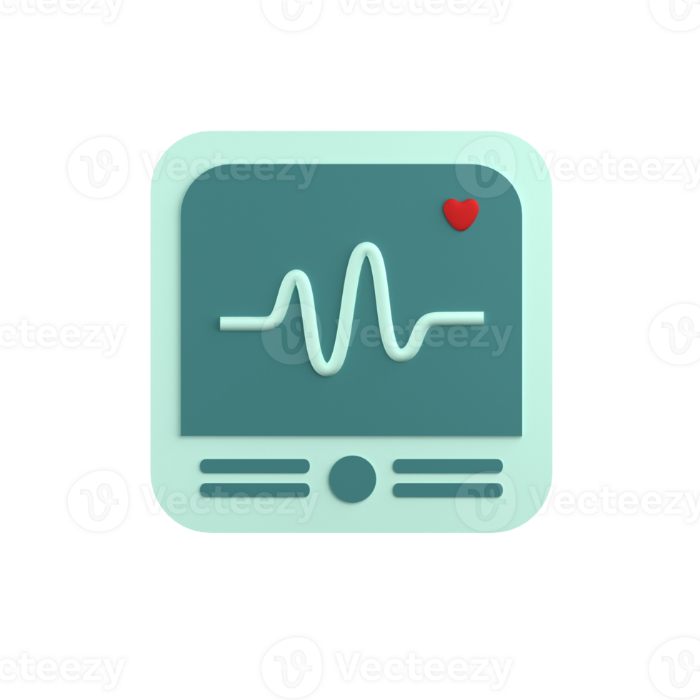 electrocardiogram 3d icon png