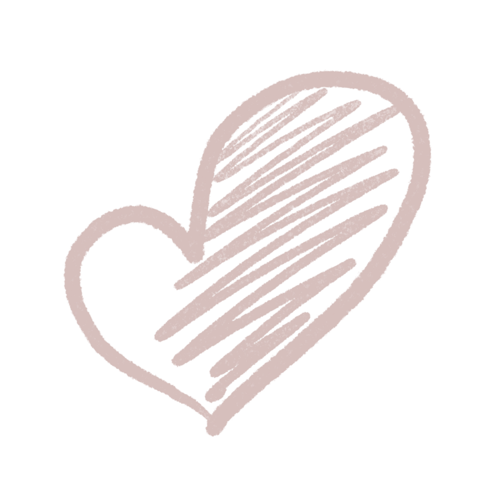 Hand drawn hearts, minimal hearts for planners. png