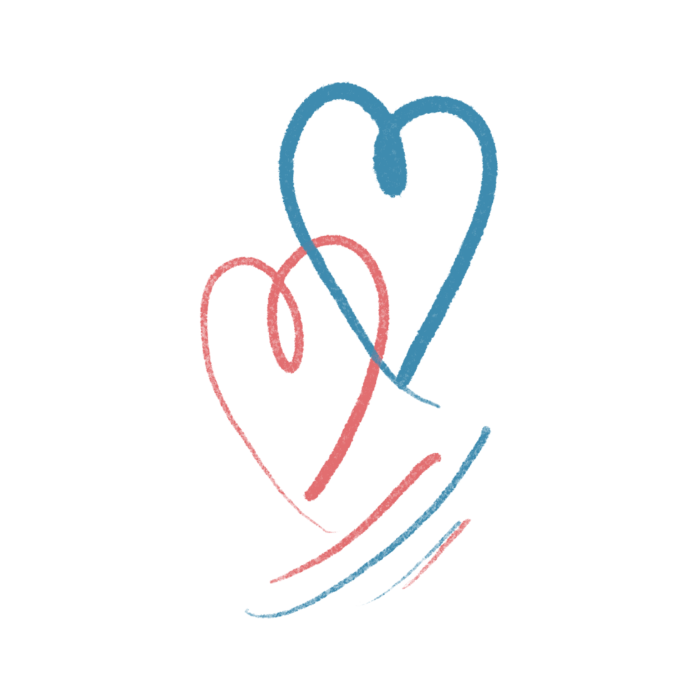 Hand drawn hearts, minimal hearts for planners. png