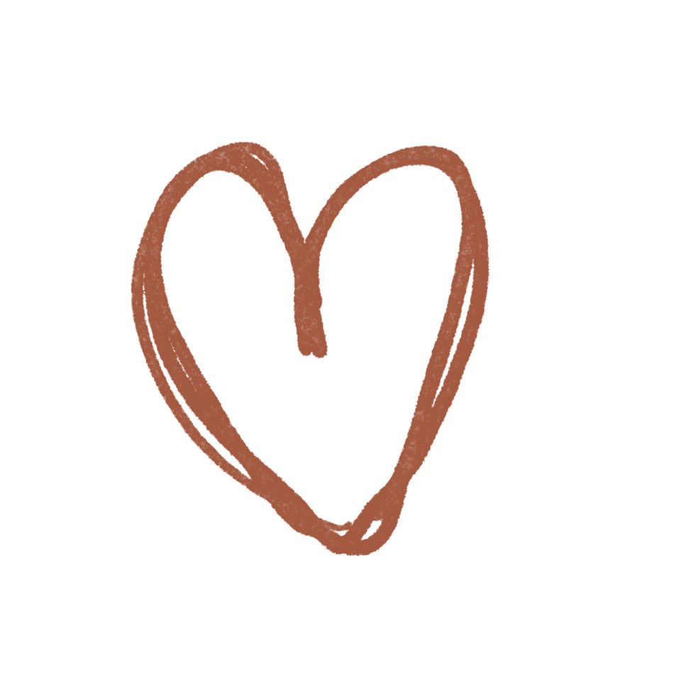 Hand drawn hearts, minimal hearts for planners. png