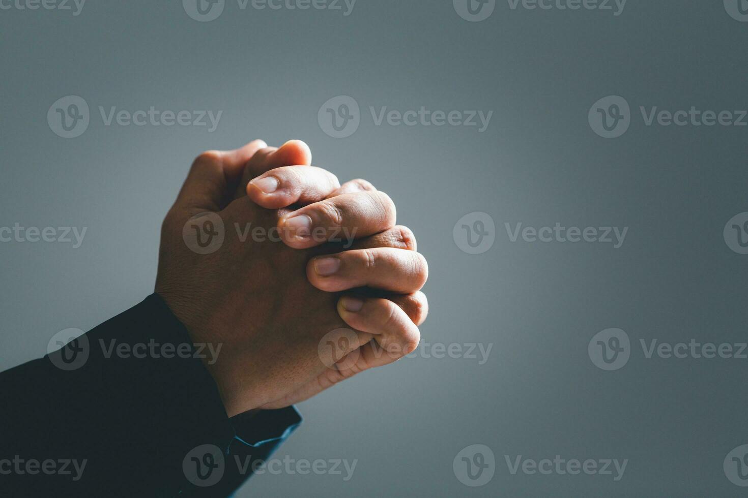 Christian life crisis prayer to god. Woman Pray for god blessing to wishing have a better life. woman hands praying to god with the bible. begging for forgiveness and believe in goodness. photo