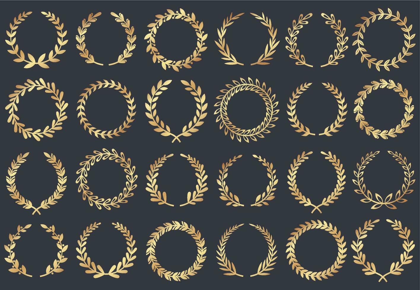 Golden laurel wreath. Movie festival awards, winner actress awarded, cannes film leaf symbol vector illustration