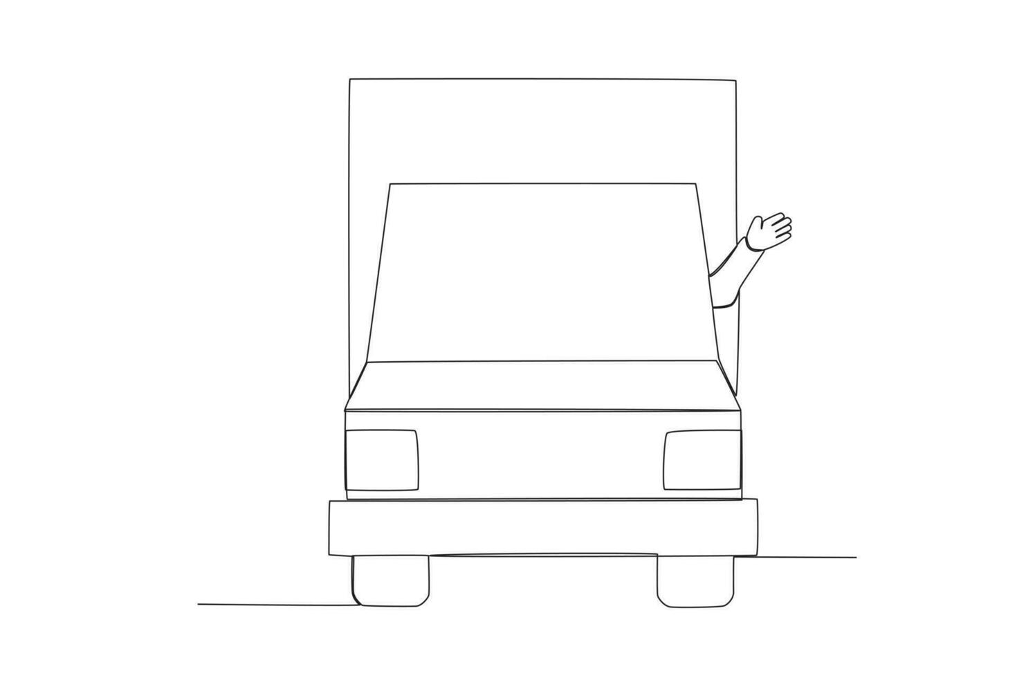 A hand waving in the car vector