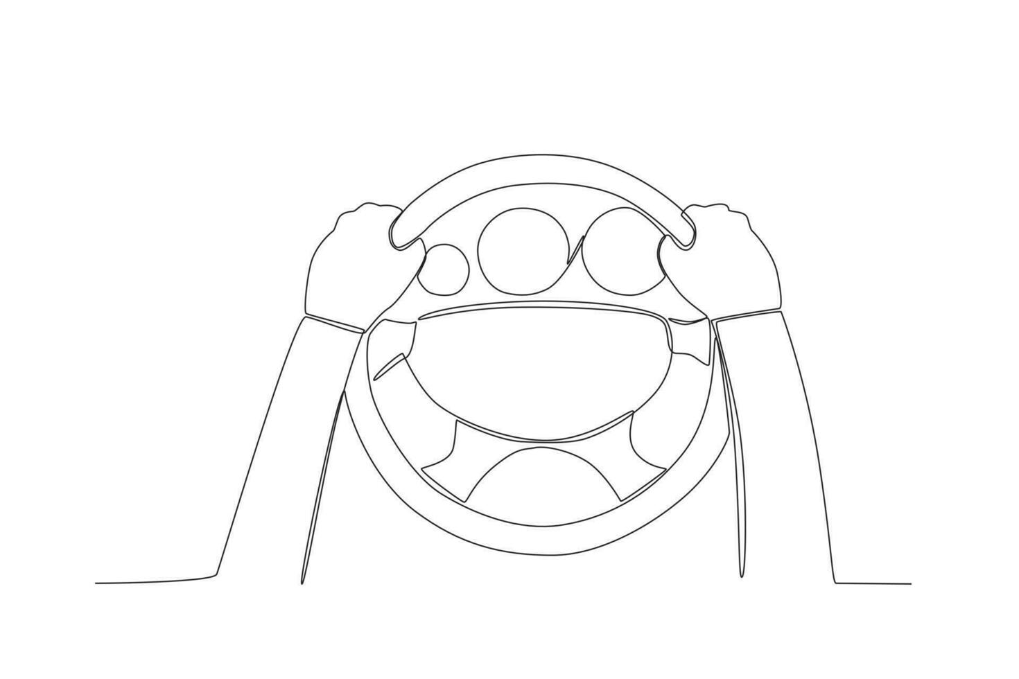 The driver's hands hold the steering wheel vector