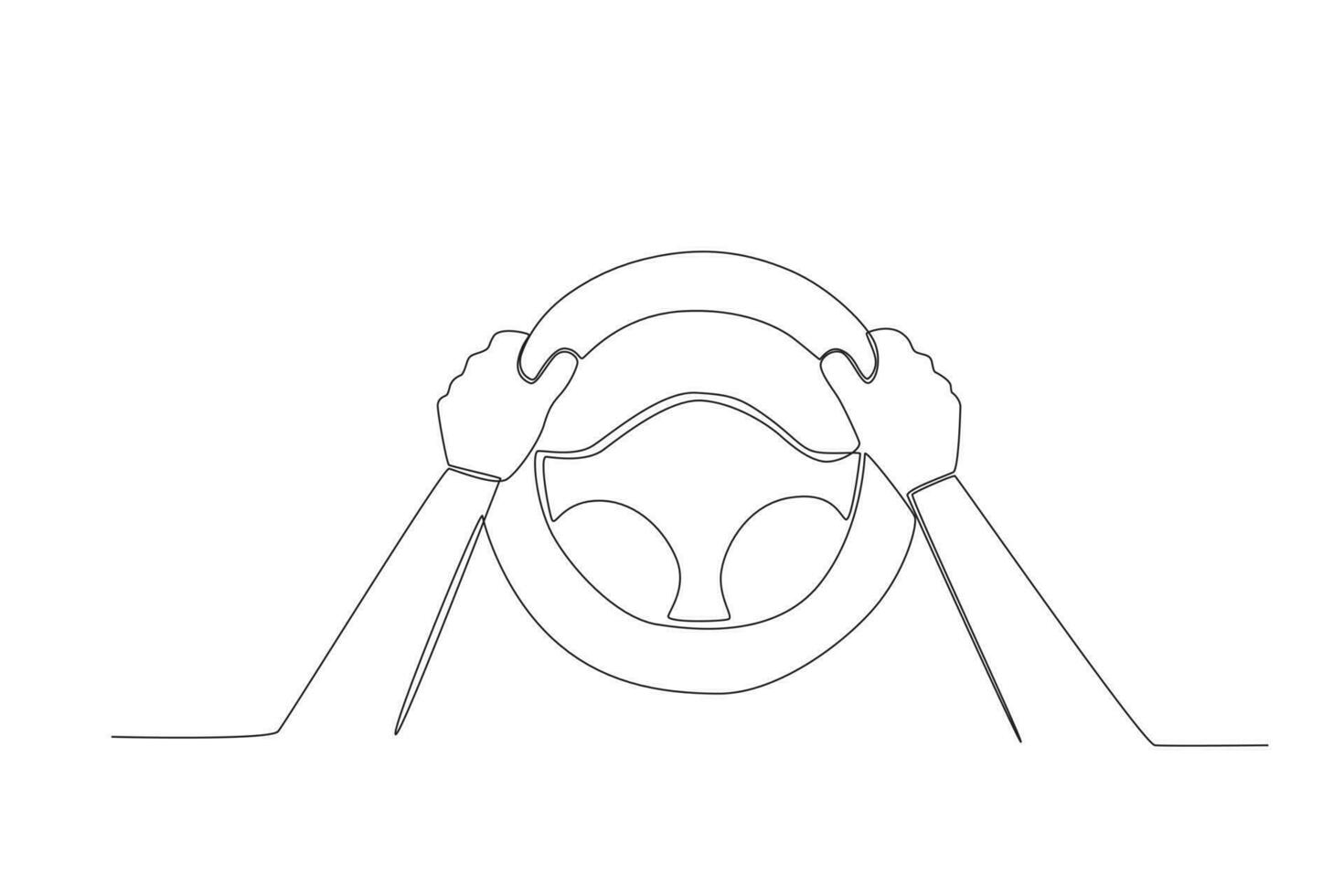 Top view of hands holding steering wheel vector